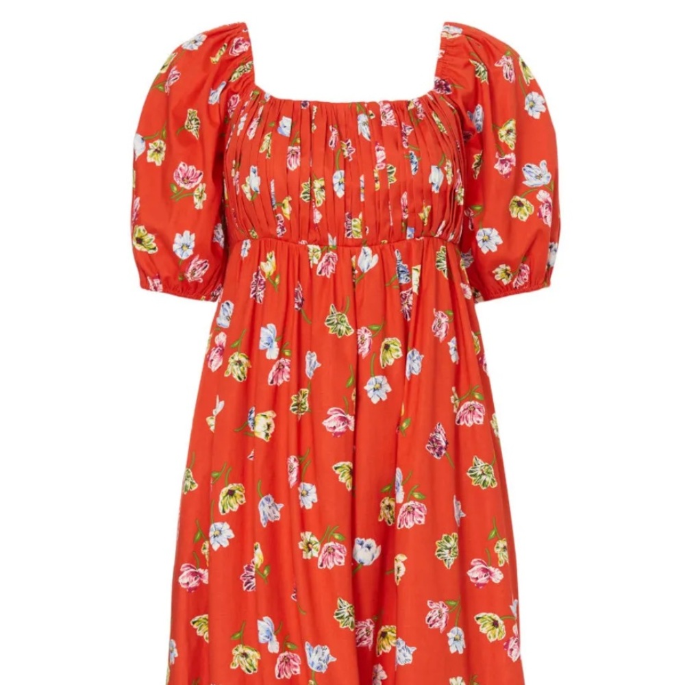 NWT, Kate Spade Red Floral Midi Dress